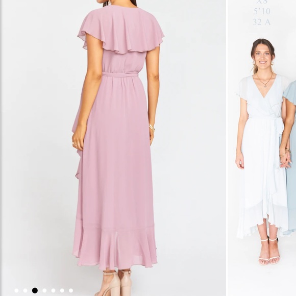 Show Me Your Mumu Jess Ruffle Midi Dress Chiffon Size Small - Picture 7 of 13